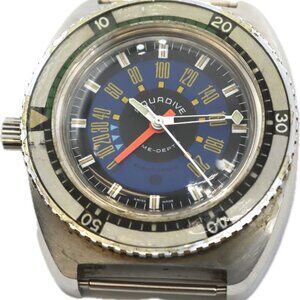 Vintage 46mm Aquadive Time-Depth Men's Electronic Wristwatch Steel Serviced